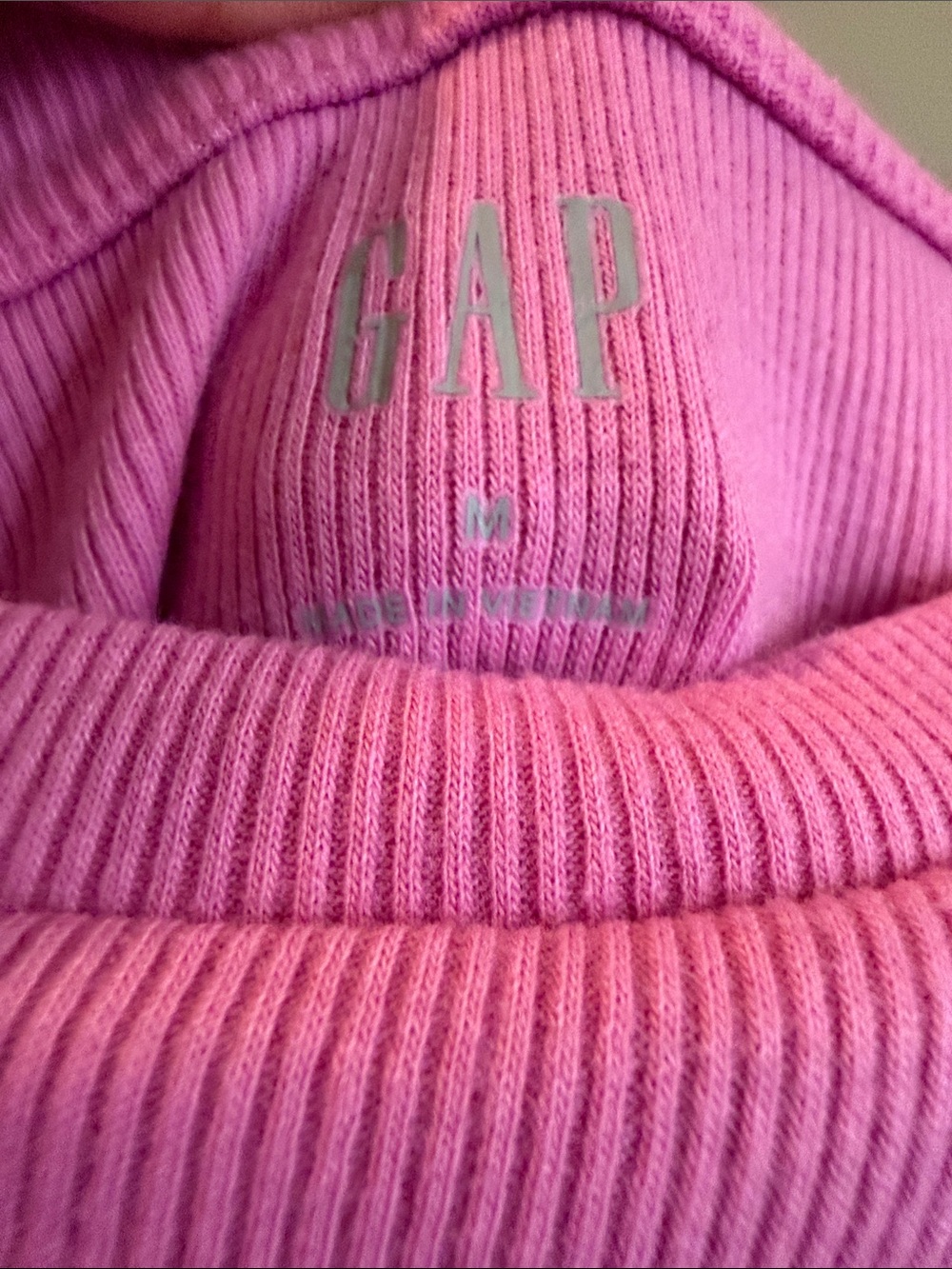 Pink GAP Flutter Sleeve Ribbed Tee Medium - Picture 2 of 3